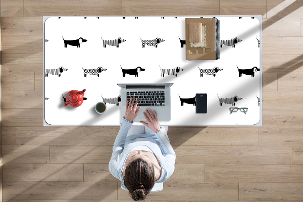 Large desk mat for children dachshunds