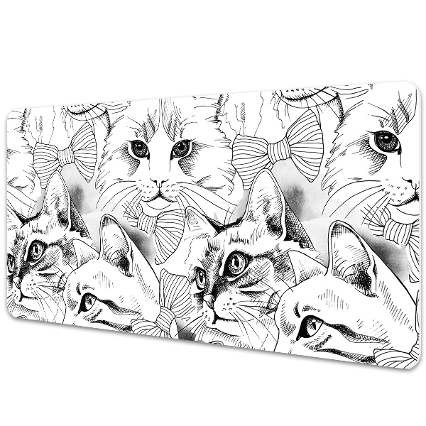 Desk pad sketched cats