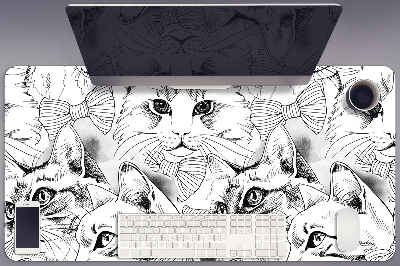 Desk pad sketched cats