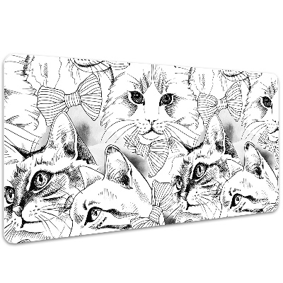 Desk pad sketched cats