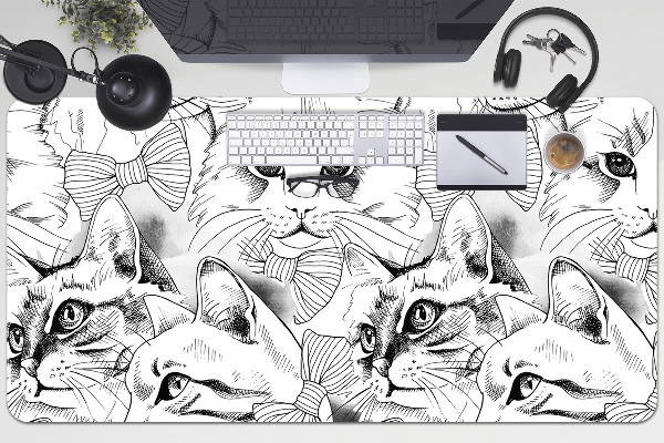 Desk pad sketched cats