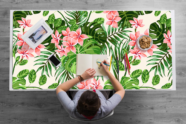 Large desk mat table protector flowers hawaii