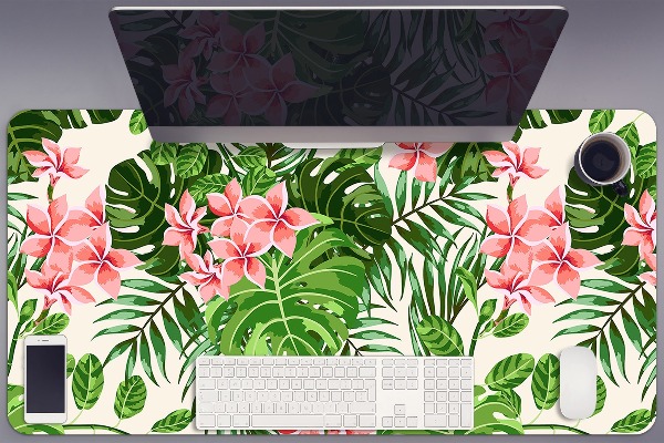 Large desk mat table protector flowers hawaii