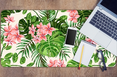 Large desk mat table protector flowers hawaii