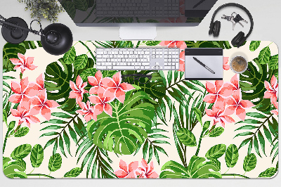 Large desk mat table protector flowers hawaii