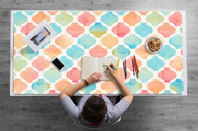 Large desk mat table protector colorful pattern