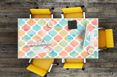 Large desk mat table protector colorful pattern