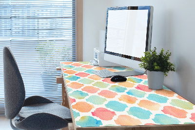 Large desk mat table protector colorful pattern