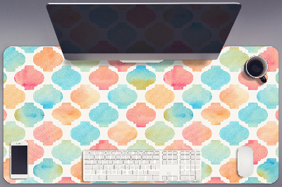 Large desk mat table protector colorful pattern