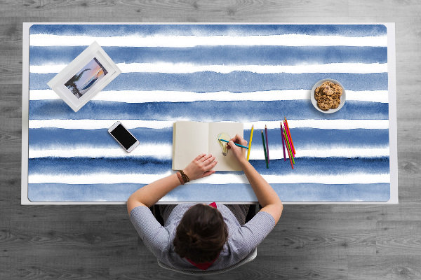 Desk pad watercolor stripes