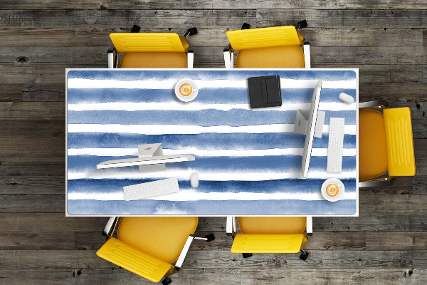 Desk pad watercolor stripes