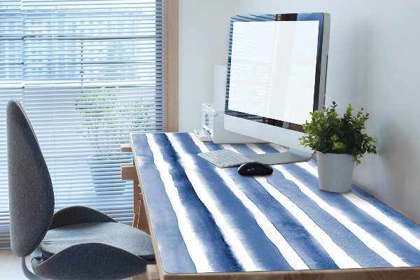 Desk pad watercolor stripes