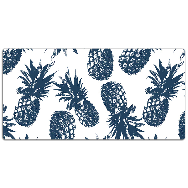 Large desk mat table protector gray pineapples