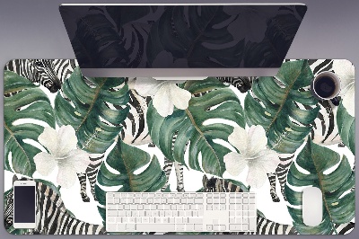 Full desk protector Zebras in the leaves