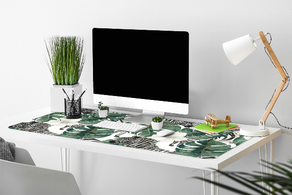 Full desk protector Zebras in the leaves