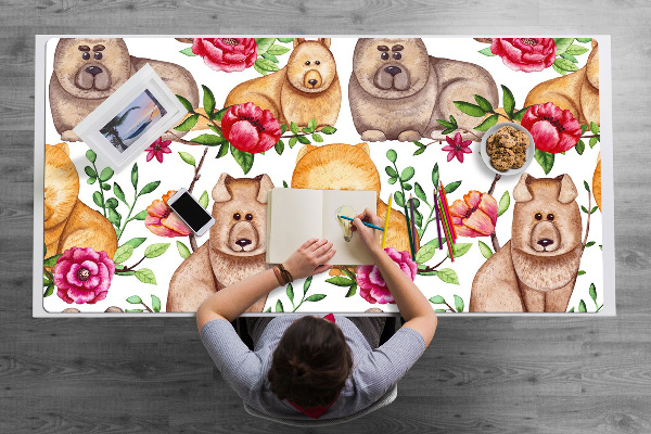 Large desk mat table protector Chow chow dogs
