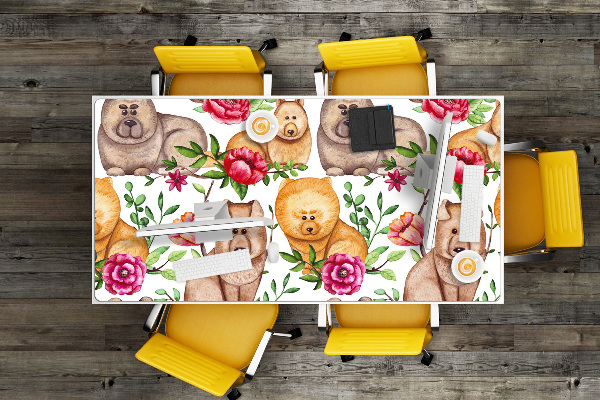 Large desk mat table protector Chow chow dogs