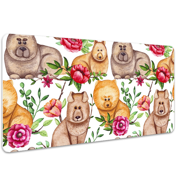 Large desk mat table protector Chow chow dogs