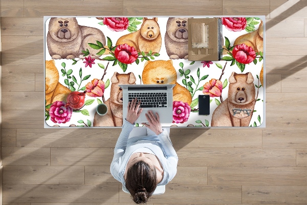 Large desk mat table protector Chow chow dogs