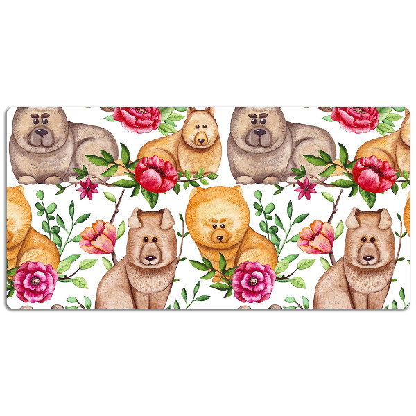 Large desk mat table protector Chow chow dogs