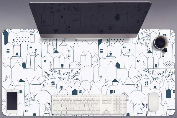 Large desk mat for children Cottages