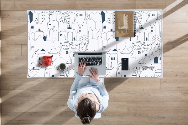 Large desk mat for children Cottages