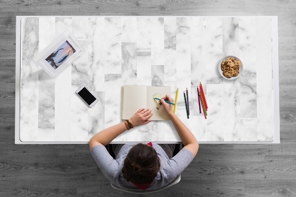 Large desk mat for children Marble