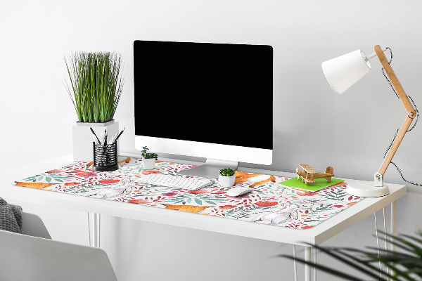Large desk pad PVC protector Fox and rabbit