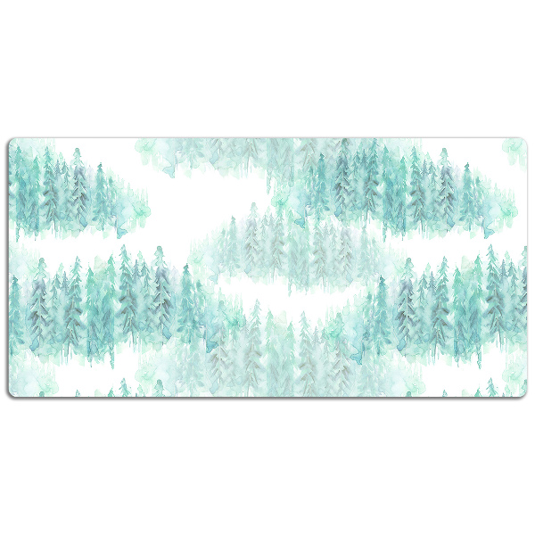 Large desk pad PVC protector painted forest