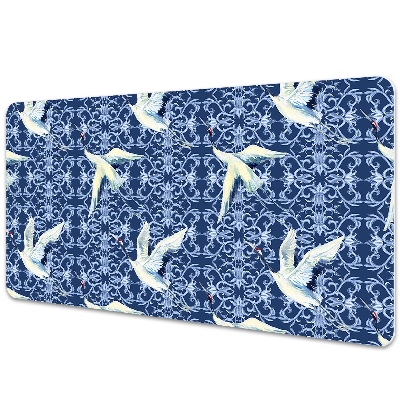 Full desk protector Chinese cranes