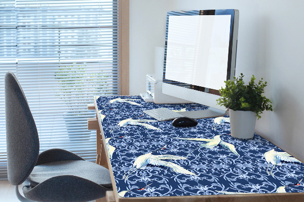 Full desk protector Chinese cranes