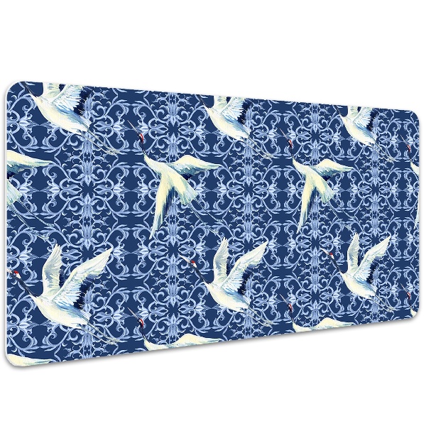Full desk protector Chinese cranes