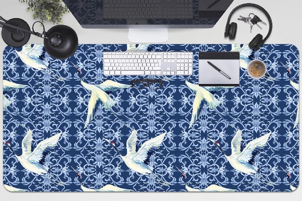 Full desk protector Chinese cranes