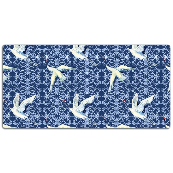 Full desk protector Chinese cranes