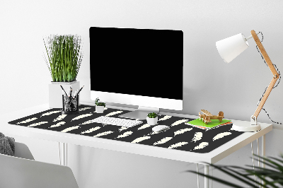 Large desk mat for children white feathers