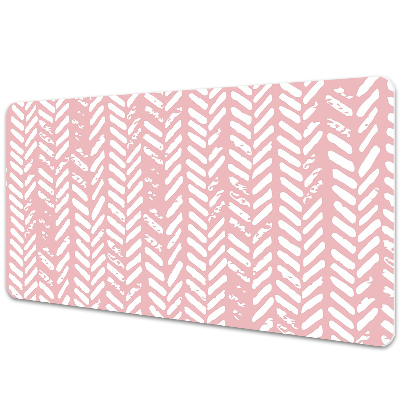 Full desk mat pink herringbone