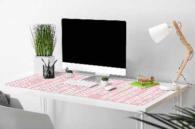 Full desk mat pink herringbone