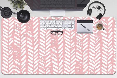 Full desk mat pink herringbone