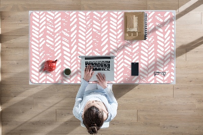 Full desk mat pink herringbone