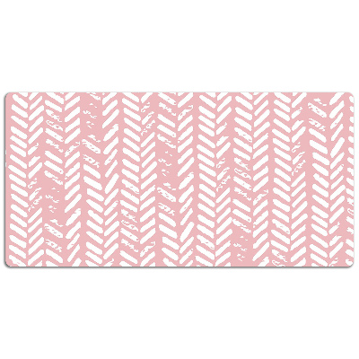 Full desk mat pink herringbone