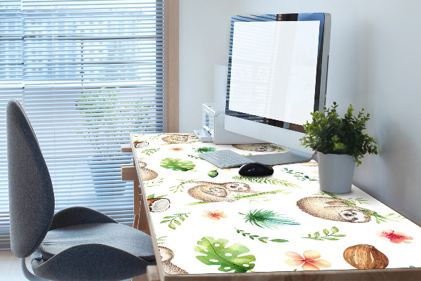 Large desk mat for children sloths