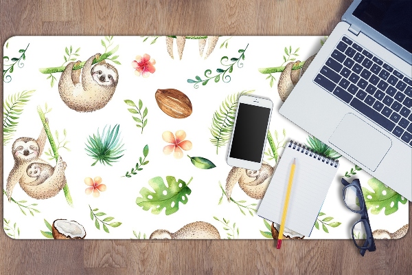 Large desk mat for children sloths