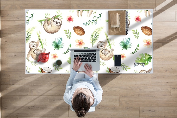 Large desk mat for children sloths