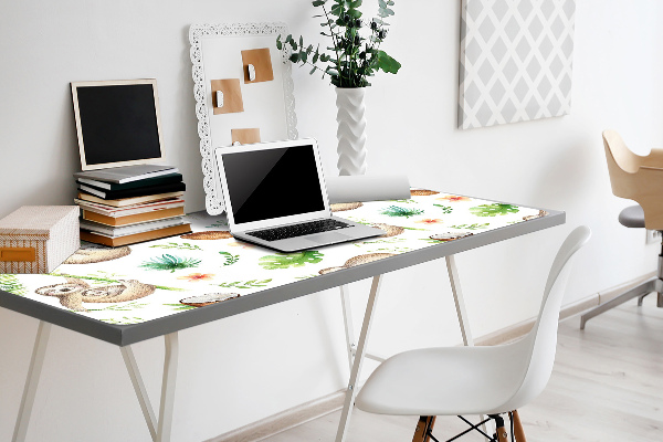Large desk mat for children sloths