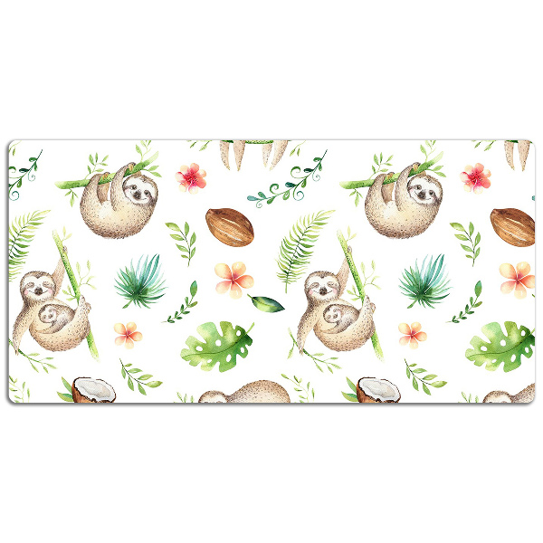 Large desk mat for children sloths