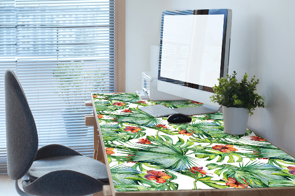 Full desk protector Hawaiian leaves