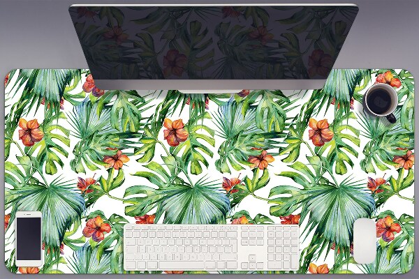 Full desk protector Hawaiian leaves