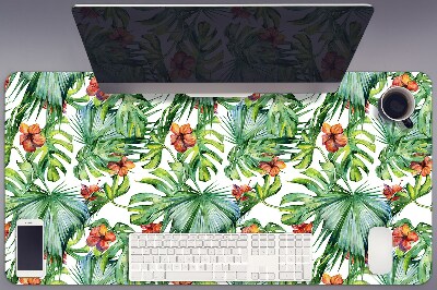 Full desk protector Hawaiian leaves