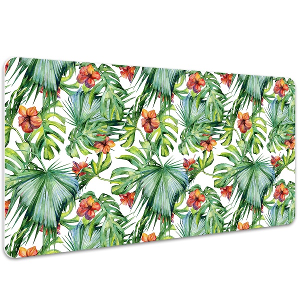 Full desk protector Hawaiian leaves