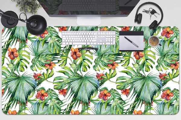 Full desk protector Hawaiian leaves
